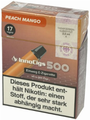 InnoCigs 500 Peach Mango Aroma Einweg E-Zigarette 17mg Nikotin