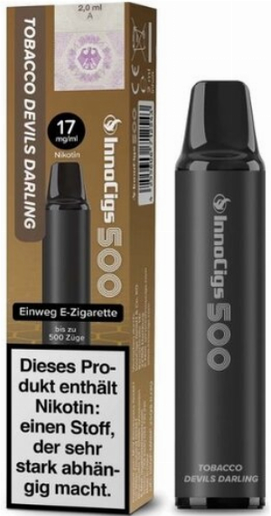 InnoCigs 500 Tobacco Aroma Einweg E-Shisha 17mg Nikotin