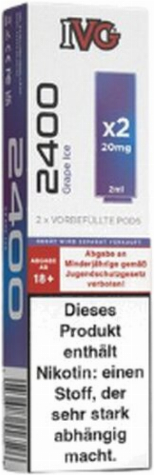 IVG 2400 4-Pod-System Grape Ice Prefilled Pod 2x2ml 20mg