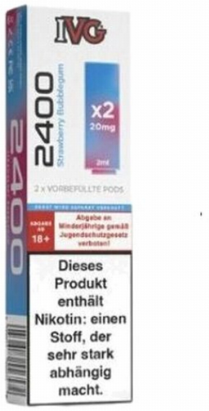 IVG 2400 4-Pod-System Strawberry Bubblegum Prefilled Pod 2x2ml 20mg