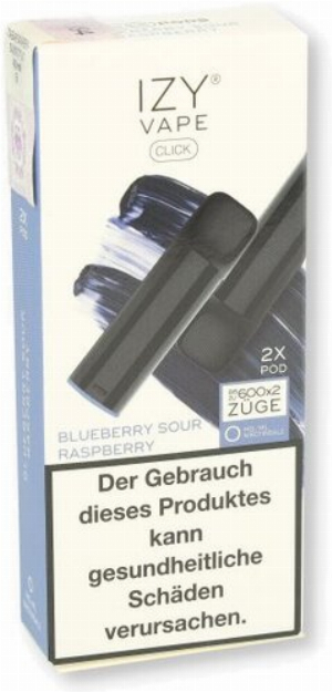 IZY Vape Click   2.0 Blueberry Sour Raspberry Prefilled Pods 2x2ml 0mg