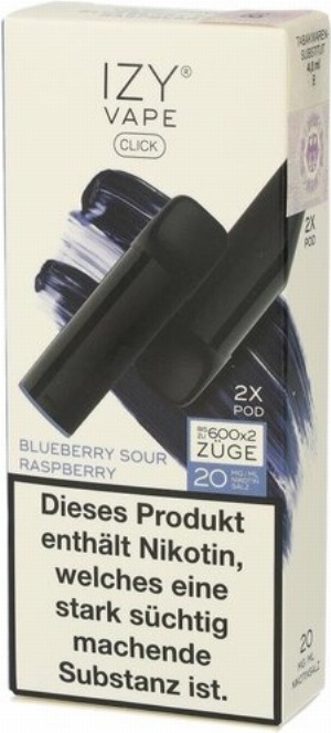 IZY Vape Click 2.0 Blueberry Sour Raspberry Prefilled Pods 2x2ml 20mg