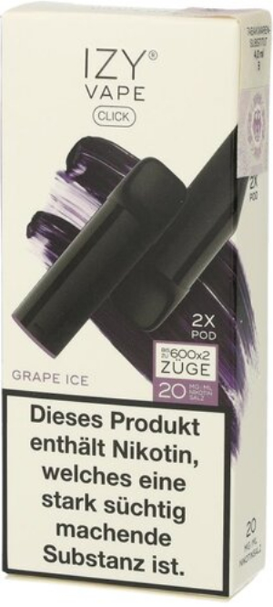 IZY Vape Click 2.0 Grape Ice Prefilled Pods 2x2ml 20mg