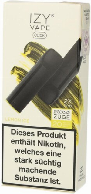 IZY Vape Click 2.0 Lemon Ice Prefilled Pods 2x2ml 20mg