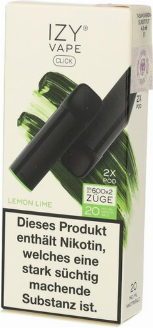 IZY Vape Click 2.0 Lemon Lime Prefilled Pods 2x2ml 20mg