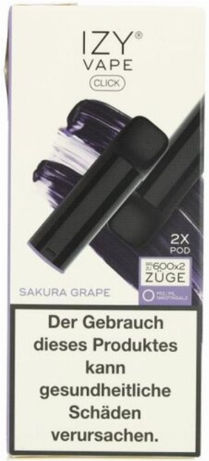 IZY Vape Click 2.0 Sakura Grape Prefilled Pods 2x2ml 0mg