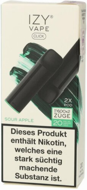 IZY Vape Click 2.0 Sour Apple Prefilled Pods 2x2ml 20mg