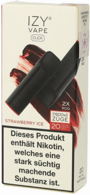 IZY Vape Click 2.0 Strawberry Ice Prefilled Pods 2x2ml 20mg
