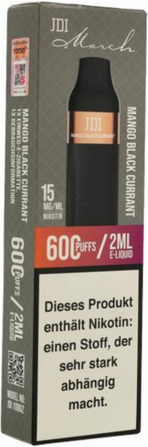 JDI March Einweg E-Zigarette Mango Black Currant 15mg
