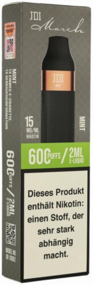 JDI March Einweg E-Zigarette Mint 15mg