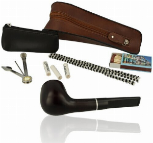 Jean Claude Pfeifen-Einsteigerset Lederoptik Braun Nr. 2 Pfeife gerade