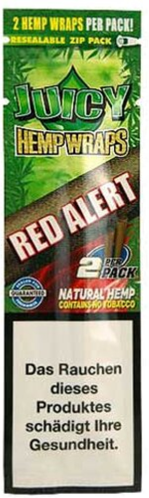 Juicy Blunts Hemp Wraps Red Alert (Strawberry) 2Stk.