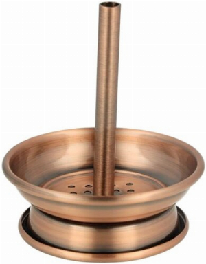 Kaminaufsatz Metall für Shishakopf Kupfer-Gebürstet 6,8cm