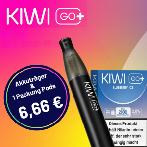 KIWI GO+ Aktion 1 Gerät plus 1 Packung Pods