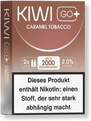 KIWI GO+ Prefilled Pods Caramel Tobacco 2x2ml 20mg