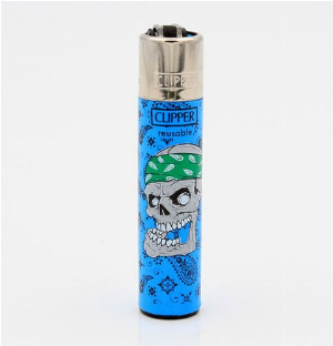 Clipper Feuerzeug Danger Skulls 1 Blau 3v4