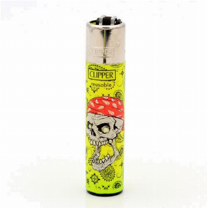 Clipper Feuerzeug Danger Skulls 1 Gelb 4v4
