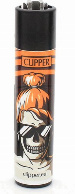 Clipper Feuerzeug Skulls 18 Orange 3v4