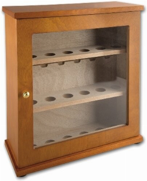 Pfeifenschrank Braun für 18 Stück