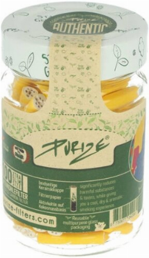 Purize Aktivkohlefilter 6mm Gelb im Glas 100Stk.