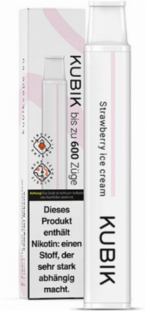 Kubik Einweg E-Zigarette Strawberry Ice Cream 20mg