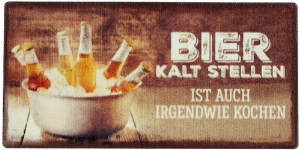 Kühlschrankmagnet BIER KALT STELLEN IST AUCH IRGENDWIE KOCHEN 10x5cm