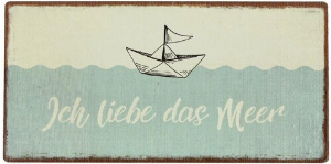 Kühlschrankmagnet Ich liebe das Meer 10x5cm