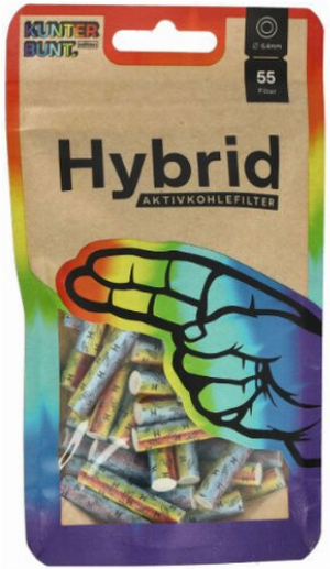 Kunterbunt Hybrid Aktivkohlefilter Rainbow 6,4mm 55Stk.