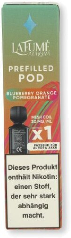 La Fume Aurora Prefilled Pod Blueberry Orange Pomegranate 2ml 20mg