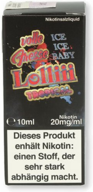 Lädla Juice volle Fresse Nikotinsalz Liquid Tropicallolliii ICE 10ml 20mg/ml
