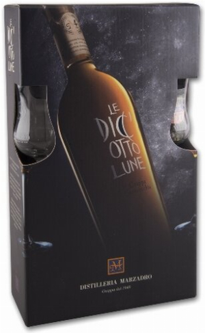 Le Diciotto Lune Grappa Confezione mit 2 Gläsern 41% Vol.