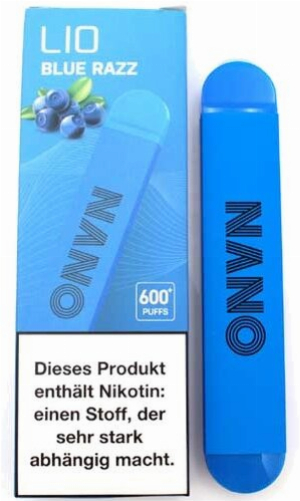 Lio Nano X 600 Einweg E-Zigarette Blue Razz 20mg