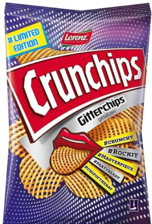 Lorenz Crunchips Gitter Chips gesalzen 150g Chips Tüte
