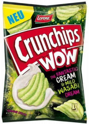 Lorenz Crunchips WOW Cream + Wasabi 110g Chips Tüte