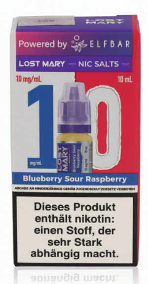 Lost Mary Nikotinsalz Liquid Blueberry Sour Raspberry 10ml 10mg/ml