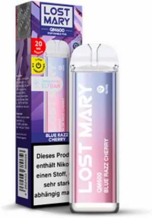 Lost Mary QM600 CP Einweg E-Zigarette Designed by Elfbar Blue Razz Cherry 20mg