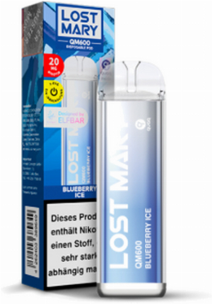 Lost Mary QM600 CP Einweg E-Zigarette Designed by Elfbar Blueberry Ice 20mg