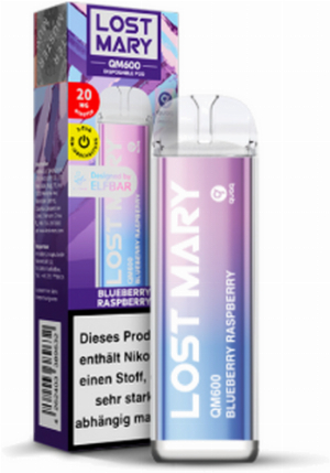 Lost Mary QM600 CP Einweg E-Zigarette Designed by Elfbar Blueberry Raspberry 20mg