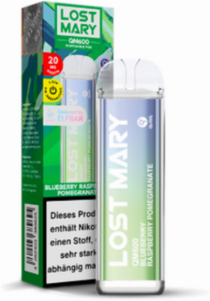 Lost Mary QM600 CP Einweg E-Zigarette Designed by Elfbar Blueberry Raspberry Pomegrante 20mg