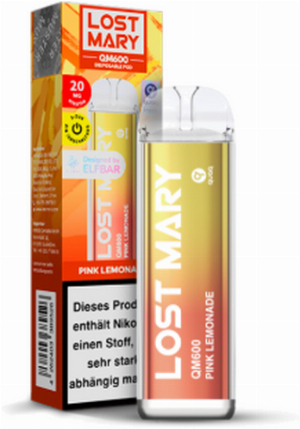 Lost Mary QM600 CP Einweg E-Zigarette Designed by Elfbar Pink Lemonade 20mg