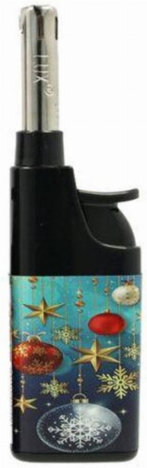 Lux Mini Stabfeuerzeug Piezo Merry Christmas Weihnachtskugeln und Sterne
