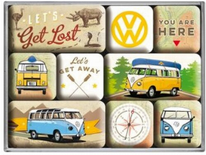 Magnet-Set VW Bulli Lets Get Lost 9-teilig