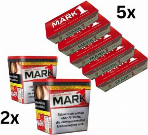 Mark 1 800g Tabak Sparpaket ( 2 x Mark 1 400g & 5 x 200 Stück Mark 1 Zigarettenhülsen )