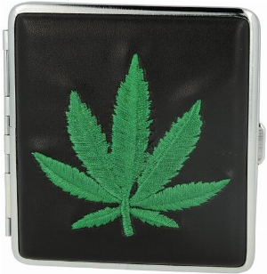 Matteo Zigarettenetui Hanfblatt Grün