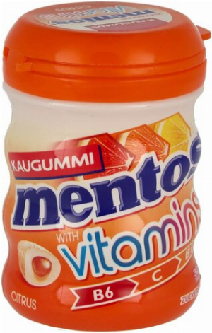 Mentos Vitamins Citrus Kaugummi Zuckerfrei 64g