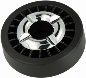 Metallascher mit Sterneinsatz Chrom Schwarz