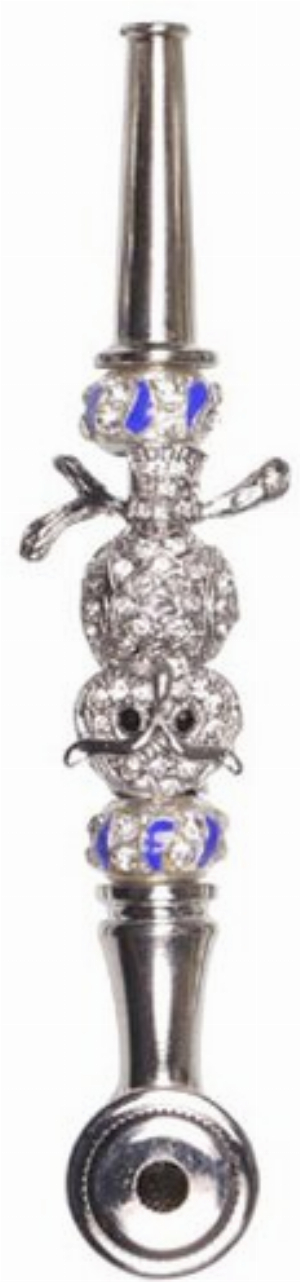 Metallpfeife Mythos Eule silber