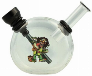 Mini Glas Bong Wildfire Sticker/Clear Nr.6