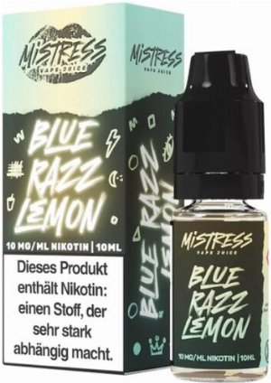 Mistress Vape Juice Blue Razz Lemon 10mg Nic Salt Liquid