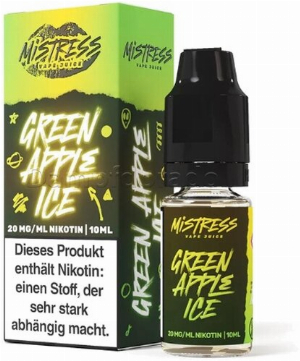 Mistress Vape Juice Green Apple Ice 20mg Nic Salt Liquid